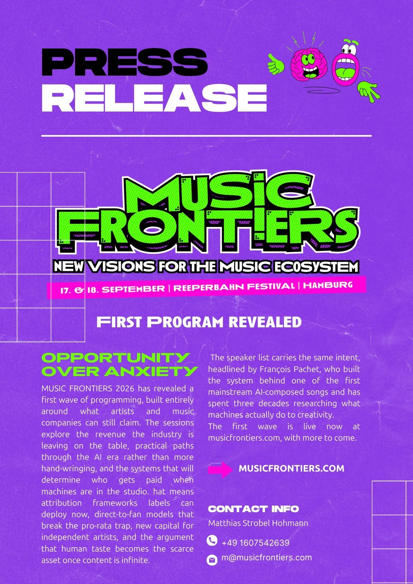 MUSIC FRONTIERS Press Release 2